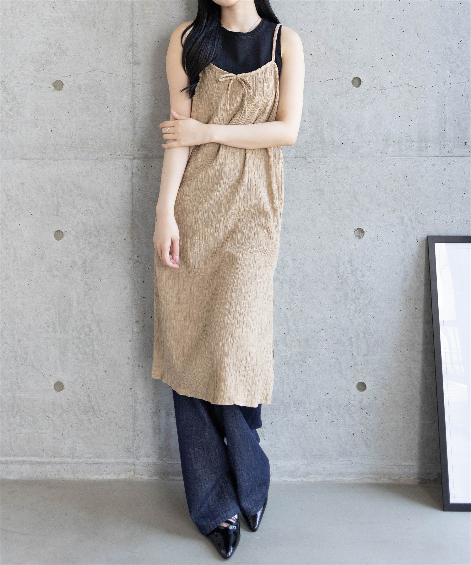 新品☆高品質☆ミンクカシミヤしっとり着心地いい♪気品上質　ワンピース　フリー 無地＆ギンガムチェック マーメイドキャミワンピース – ABITOKYO