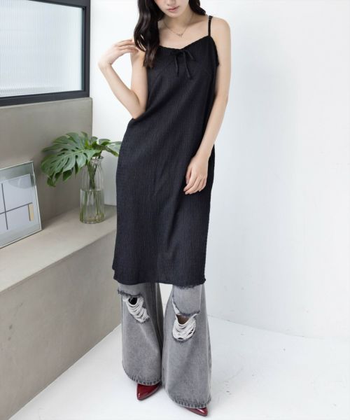 CLEAR BASIC≪WEB先行販売/SS新作≫楊柳シアーキャミワンピース