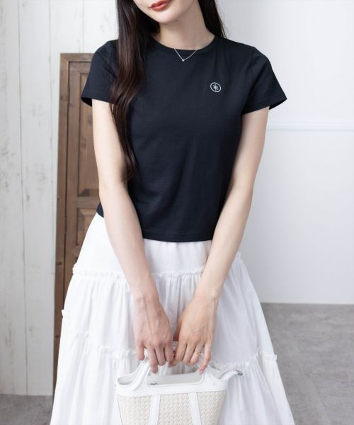 新品未使用　タグ付き　tinytinydoors T-Shirt - Coral ヴィンテージライク アソートプリント リンガー半袖Tシャツ MONO