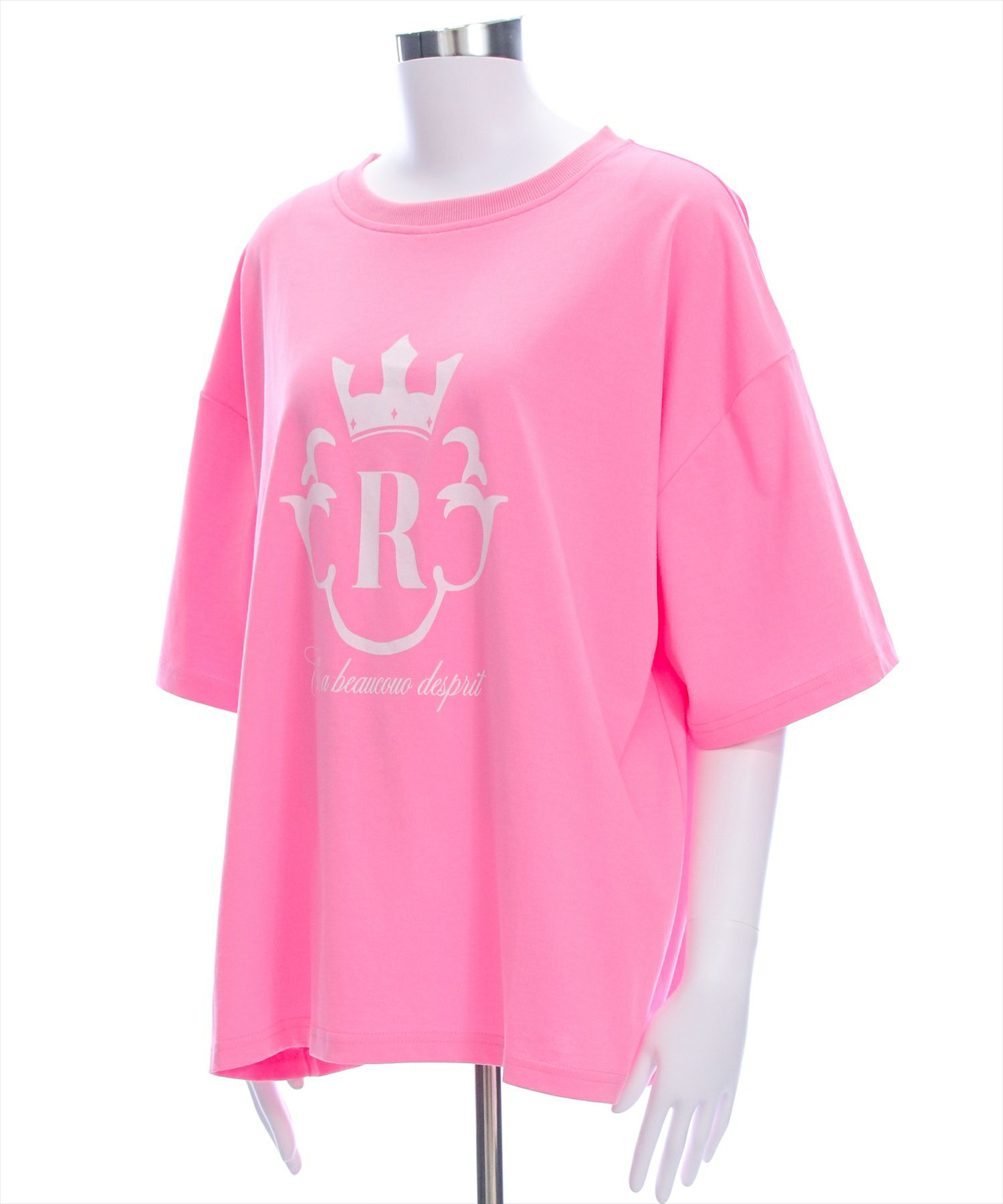 HYKE オーバーサイズ ピンク Tシャツ サイズ1 オーバーサイズ プリントTシャツ - ライトピンク／ローズ - Kids
