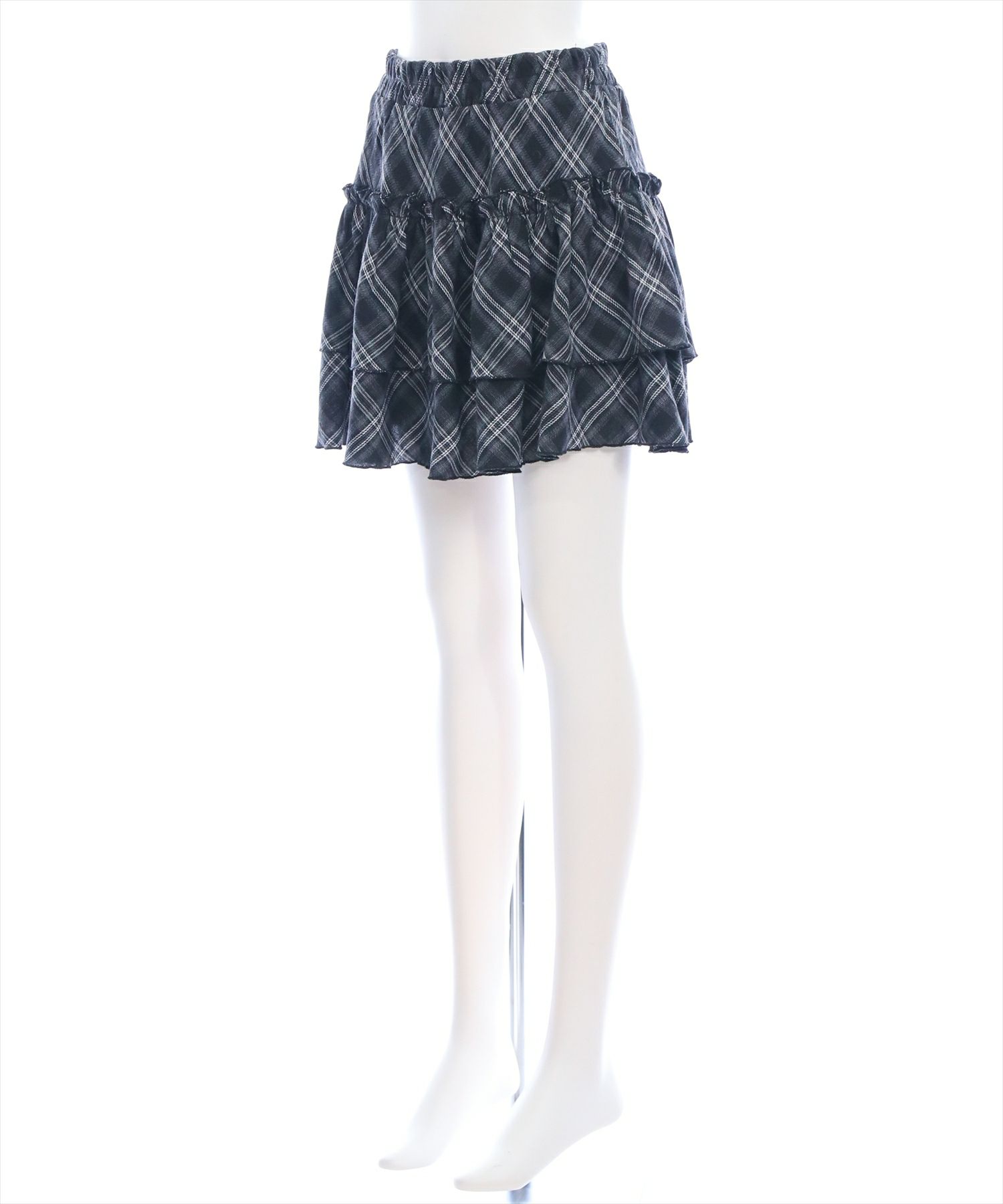 clear≪WEB先行販売/AW新作≫2段フリルティアードチェックミニ
