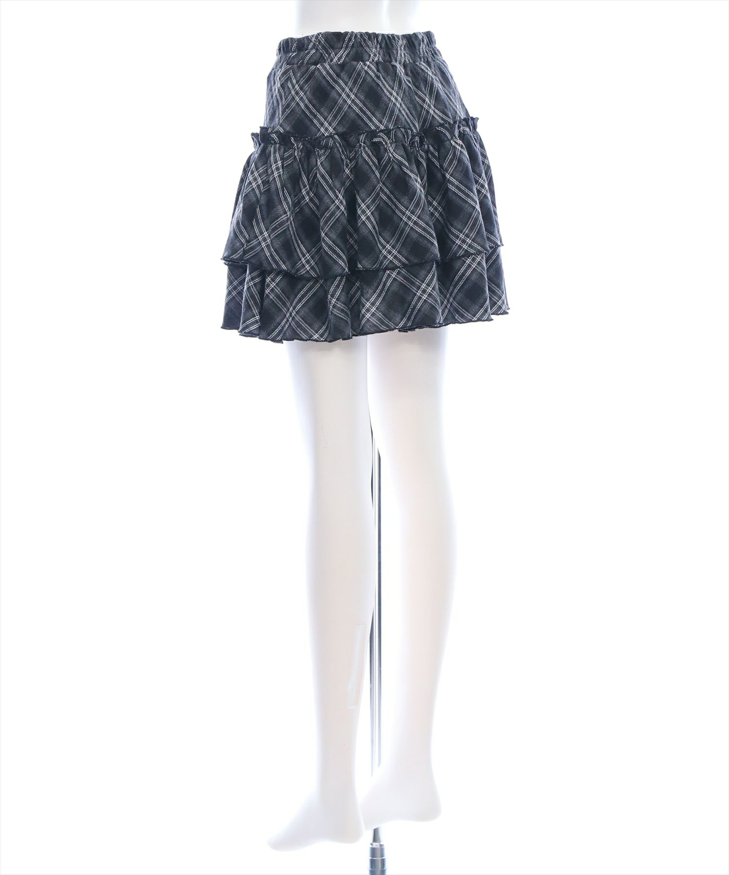 ミニ丈 フリルヘムスカート ティーアドスカート 2色 4092308 clear≪新色追加≫インパン付2段フリルティアードミニスカート