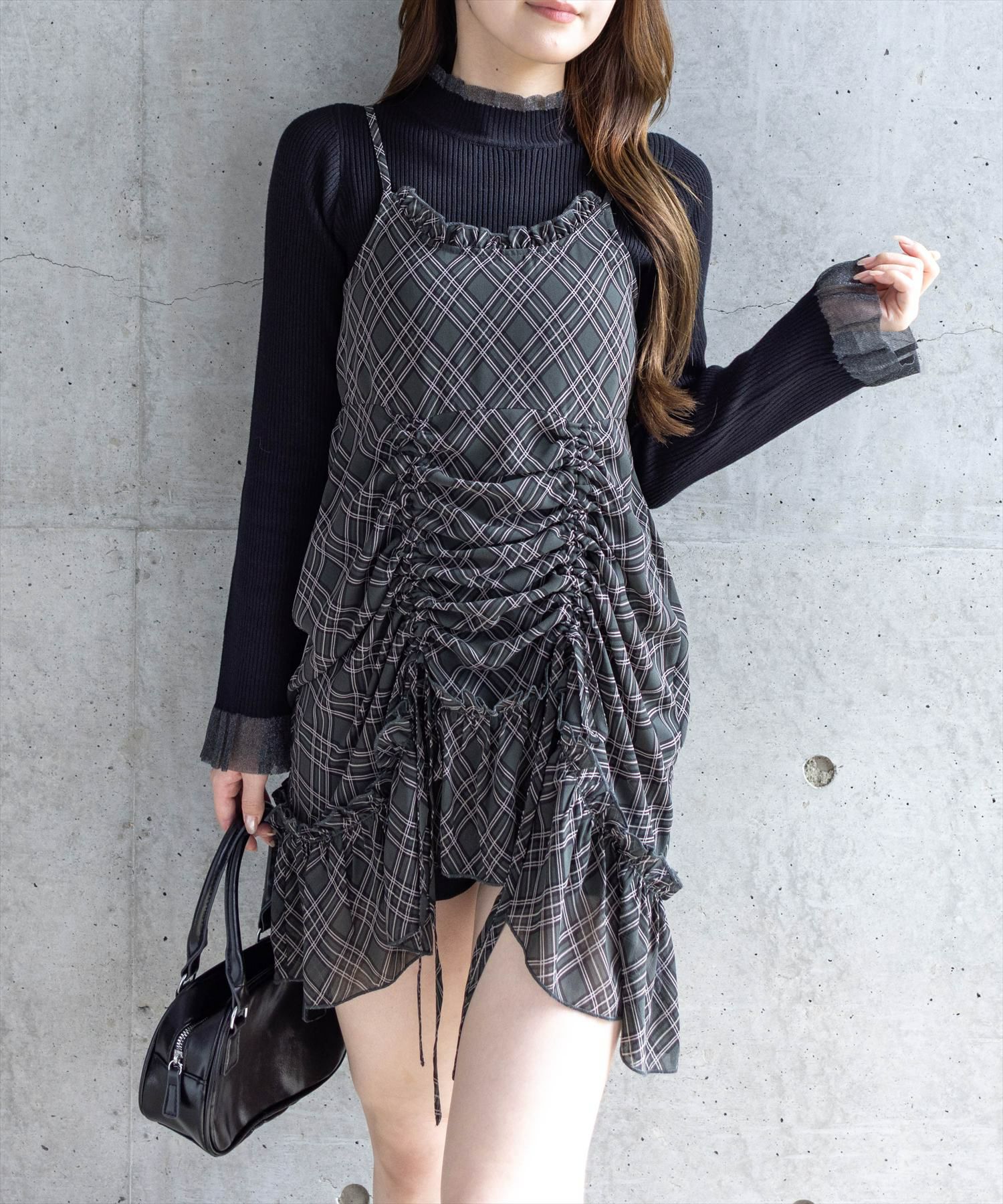 clear≪AW新作≫チェック柄シャーリングシアーチュニック[CL9444