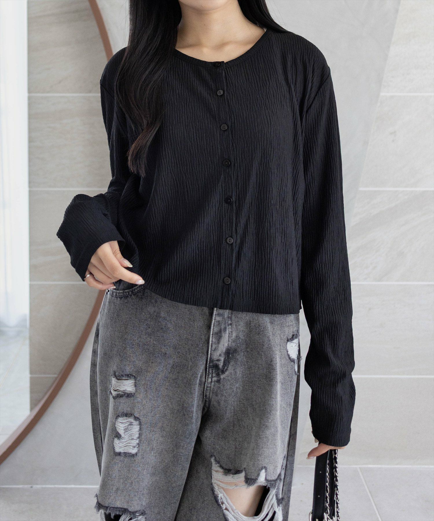 【新品未使用】楊柳 シャツ カーディガン ―ウォッシャブル― BEAUTY&YOUTH UNITED ARROWS（ビューティーアンドユース