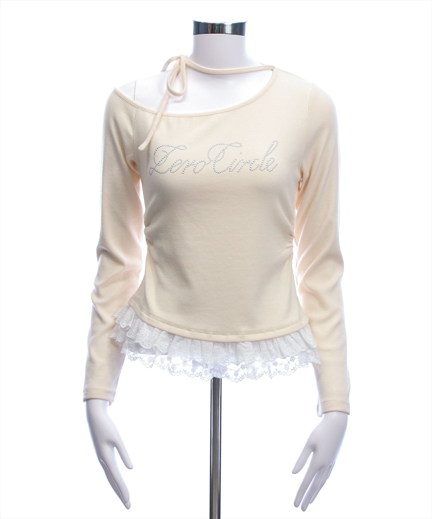 clear≪AW新作≫レースフリルロゴ入りレイヤード風長袖