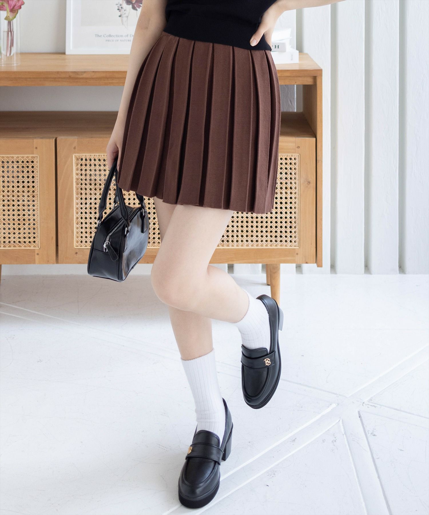 clear≪WEB先行販売/AW新作≫ニットプリーツミニスカート(セット