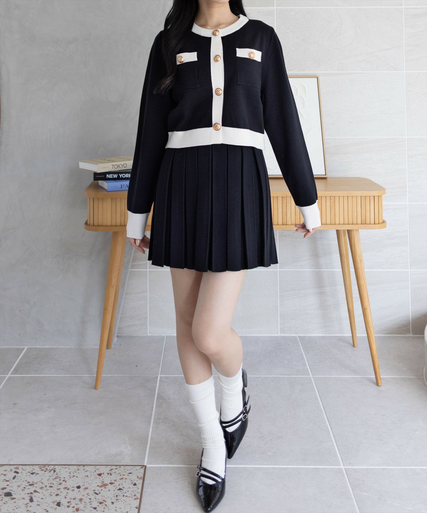 clear≪AW新作≫ニットプリーツミニスカート(セット可)[CL9312