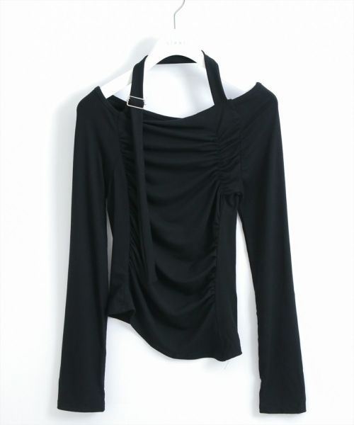 新品未使用タグ付き★裾スカラップjsk★おまけ付き STAY MOTION≪WEB限定/AW新作≫ホルターネック長袖カットソー