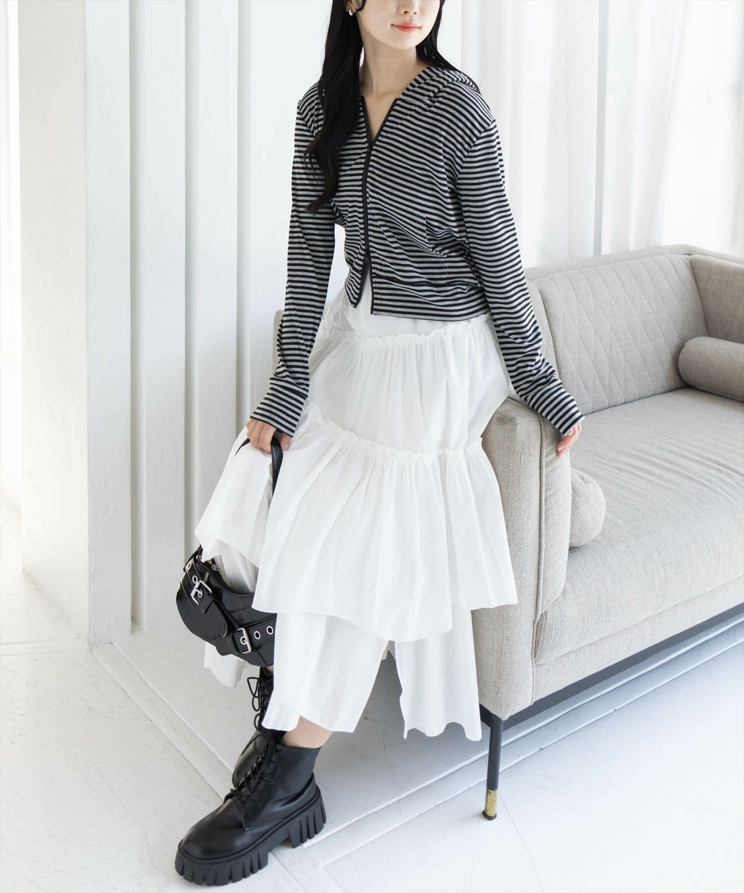 162cm/グレー×ブラック