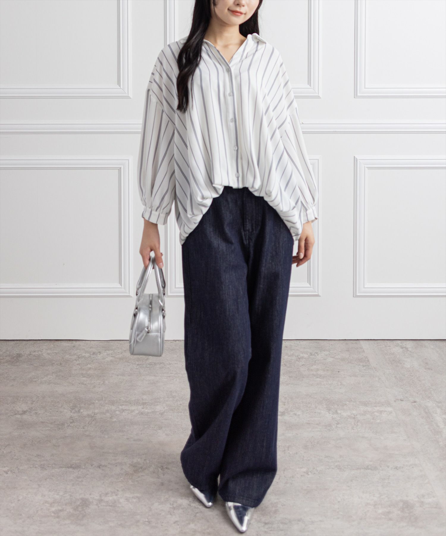 162cm/オフホワイトストライプ