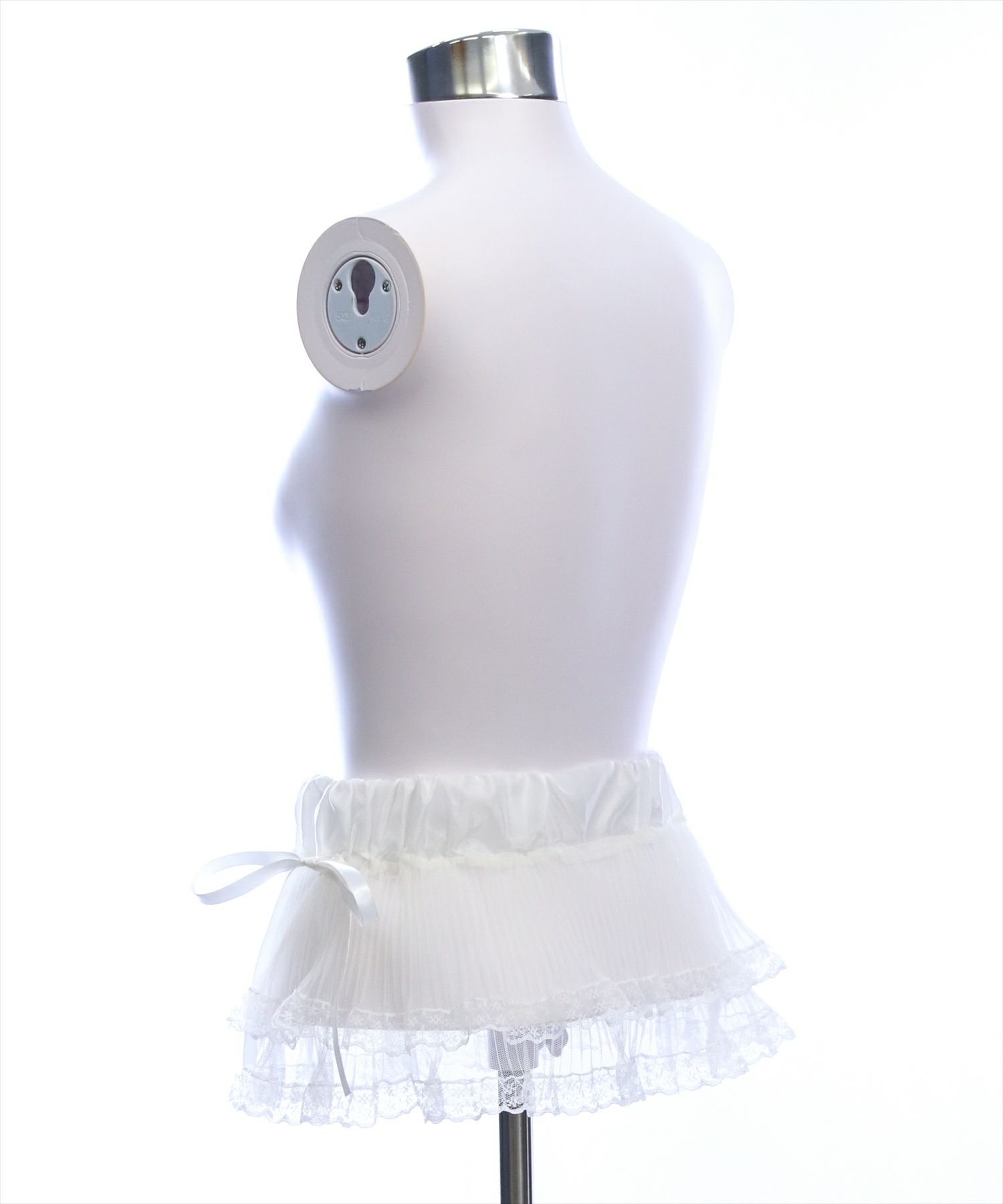 【新品】JUN&ROPE'メッシュモックネック　スカートセットアップ　ホワイト 新品】JUN&ROPE'メッシュモックネック スカートセットアップ