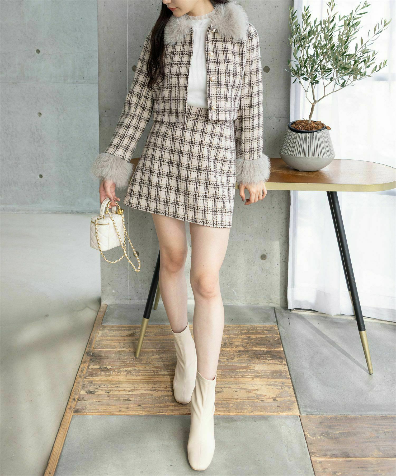 165cm/ベージュ F(short)着用