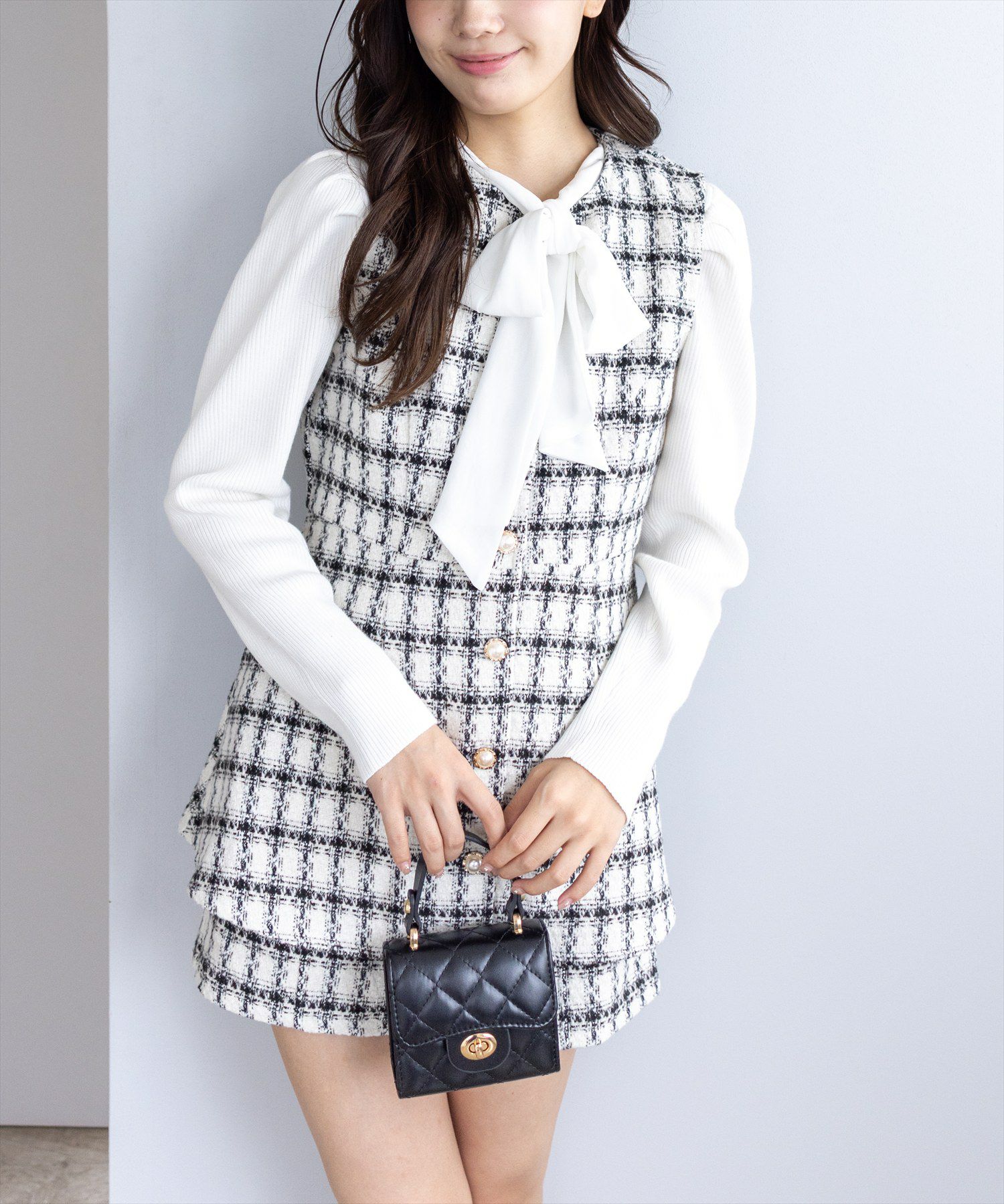 ★美品CADUNE ツイード　ベスト　ショートパンツ　カデュネ　セットアップ CADUNE♡ツイードベスト ショートパンツ カデュネ セット アップ