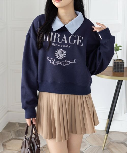 clear≪WEB先行販売/AW新作≫襟付き刺繍ロゴスウェット[CL9356