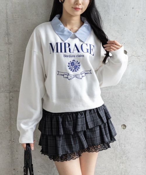 clear≪WEB先行販売/AW新作≫襟付き刺繍ロゴスウェット[CL9356