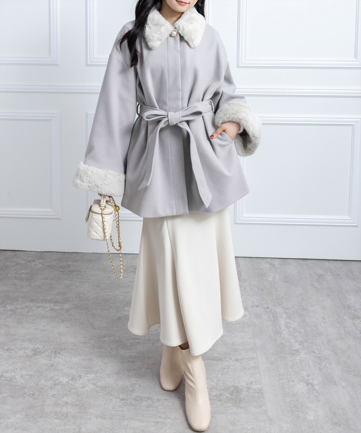 162cm/グレージュ