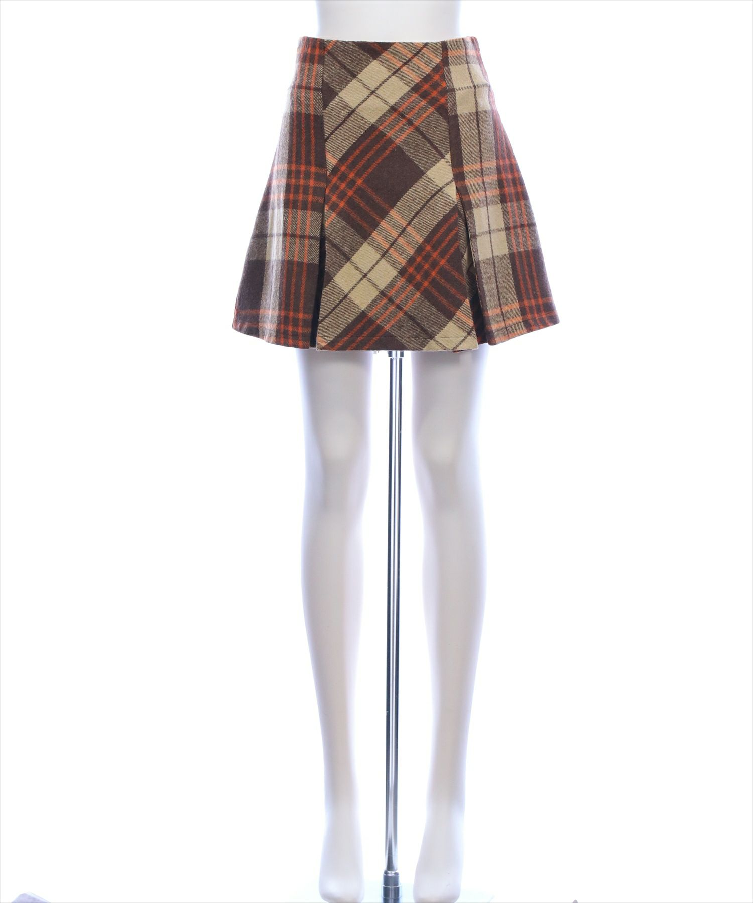 2024SS　美品　MHL.　ギャザー　サイドボックスプリーツ　フレアスカート ボックスプリーツギャザースカート しわ加工 フレアスカート