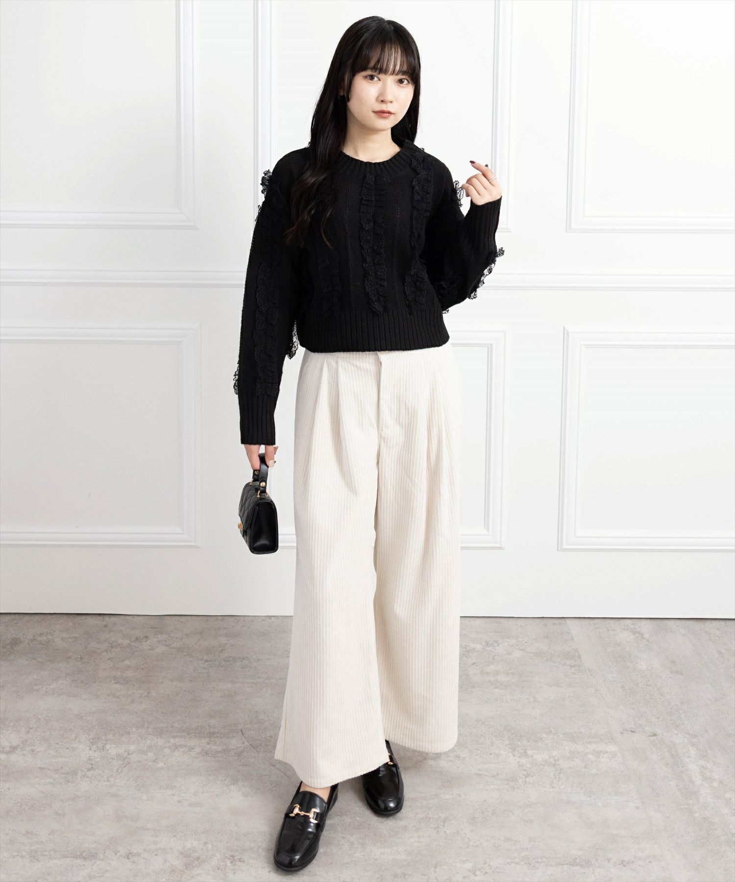 162cm/アイボリー F着用