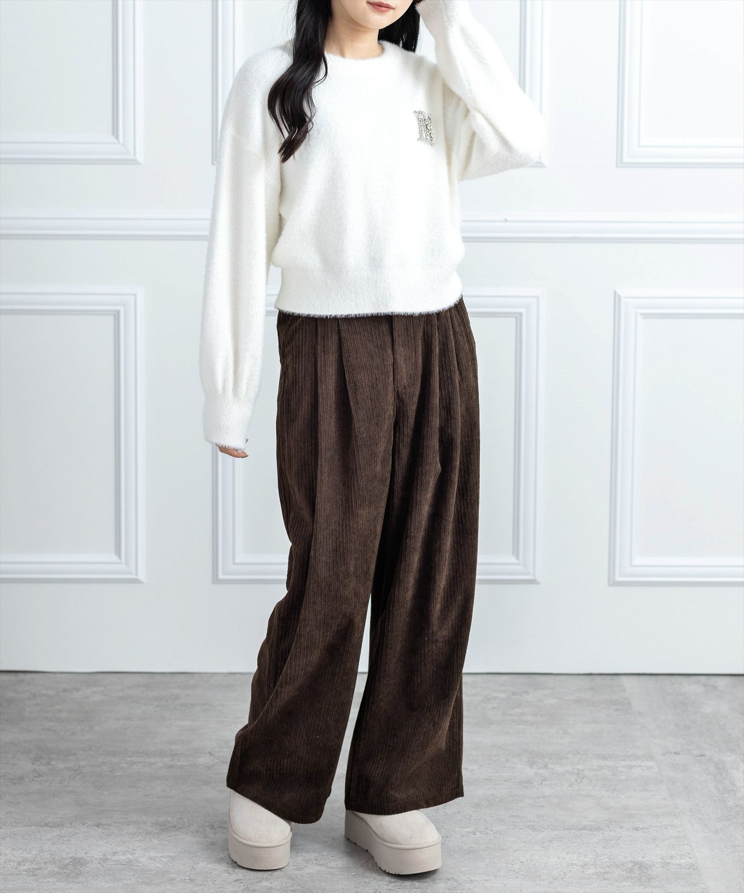 162cm/ブラウン F着用