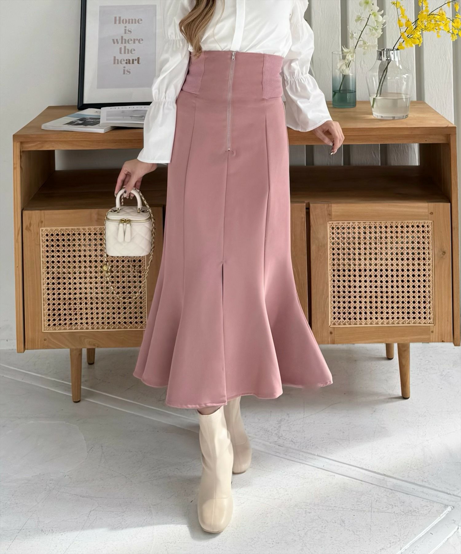 clear≪新色追加≫ウエストリブスリット入りマーメイドスカート[CL7532