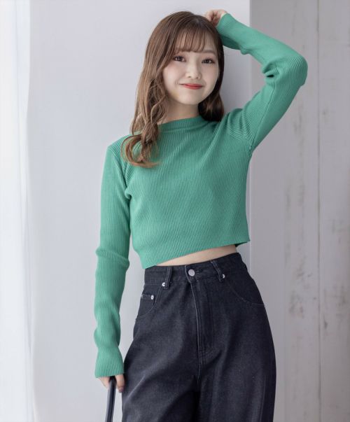 トップス nodress clear 長袖ハイネックショート丈ニットトップス[CL8117] | レディース