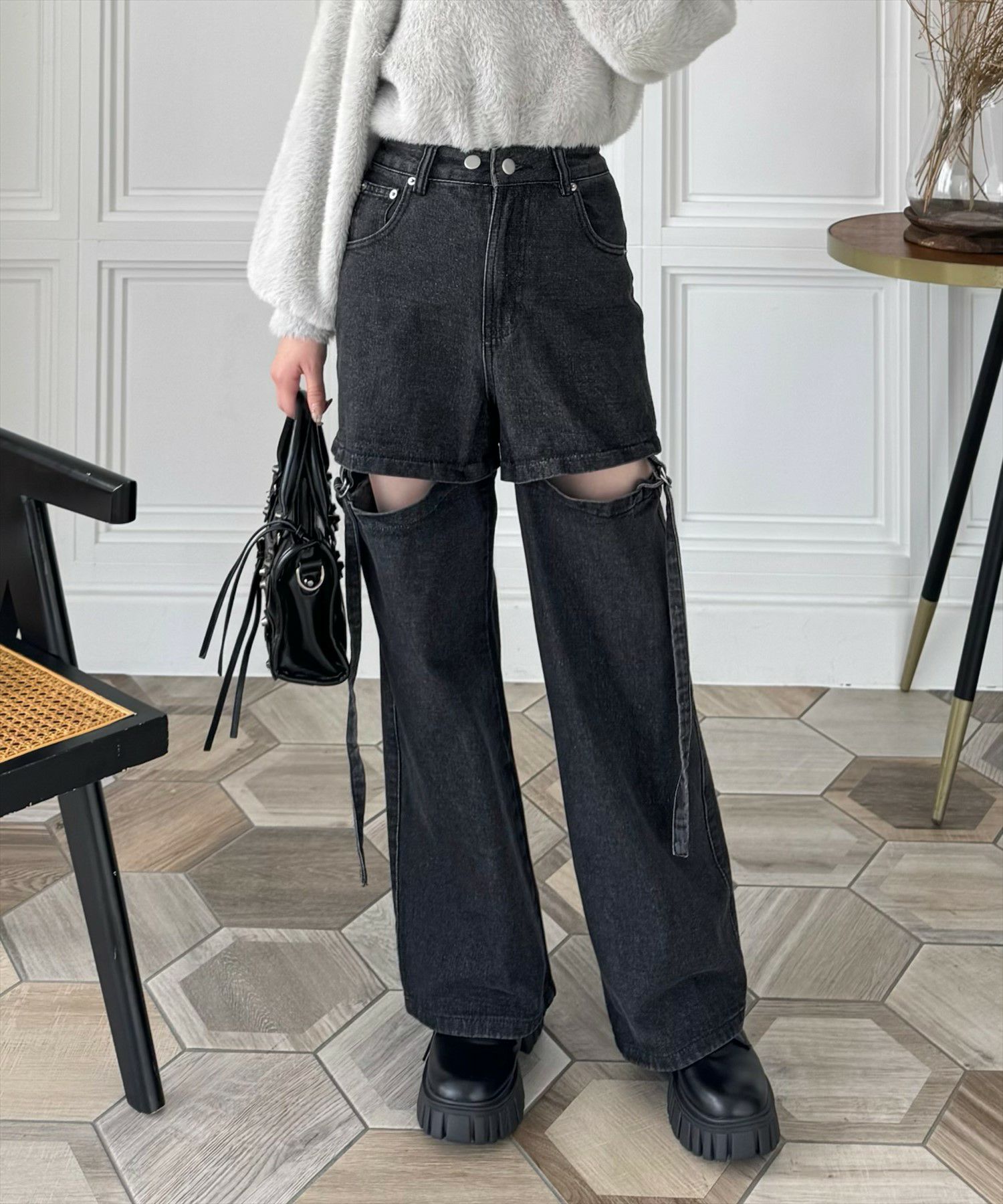 153cm/ブラック2 PS着用