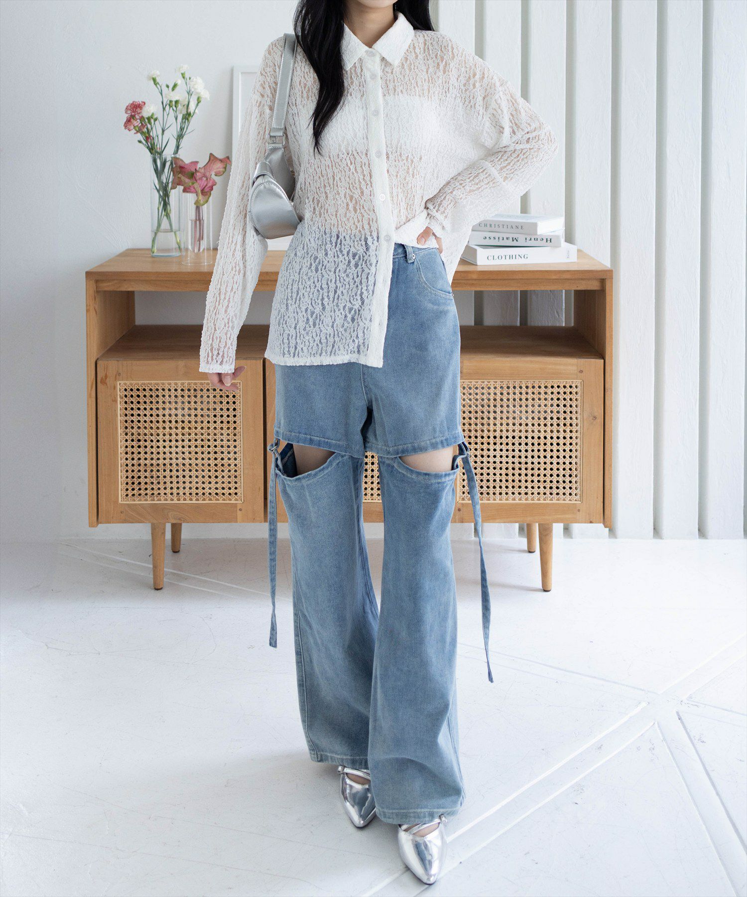 162cm/ライトブルー S着用