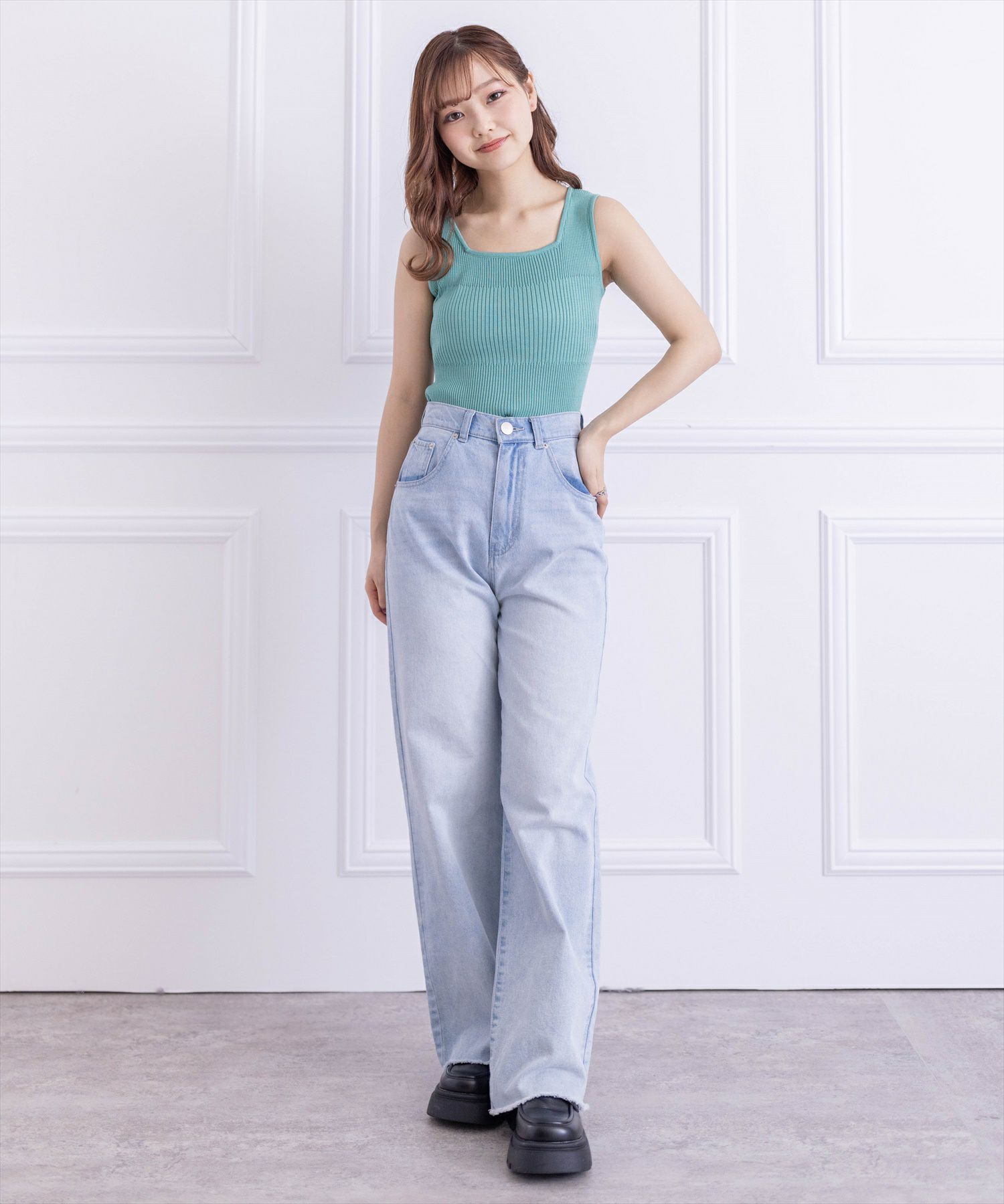 158cm/グリーン着用