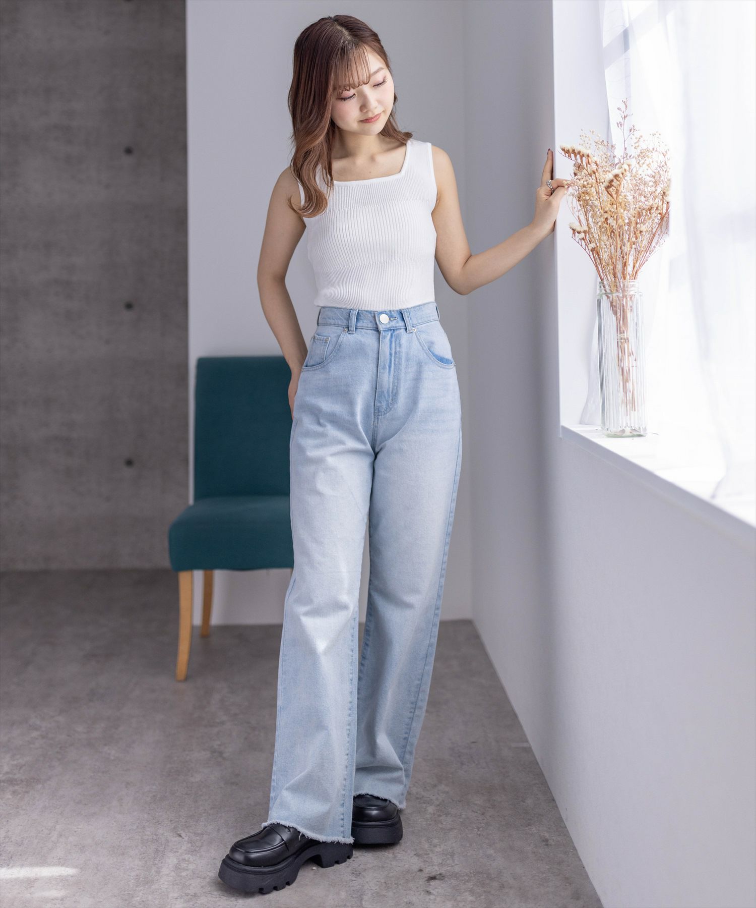 158cm/オフホワイト着用