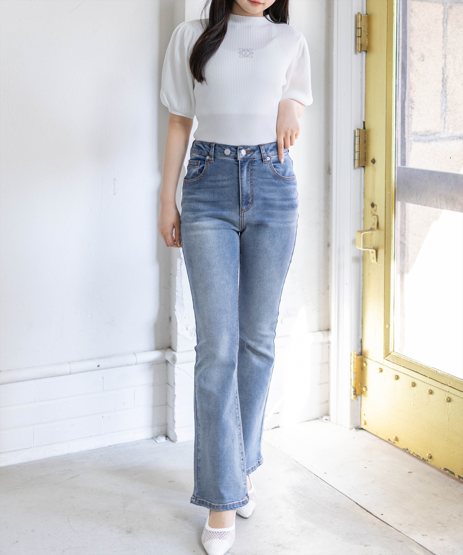 165cm/ブルー M着用