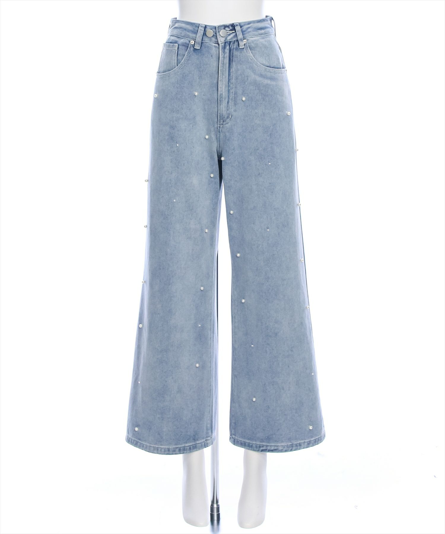clear パールワイドデニムパンツ[CL8534] | レディースファッション