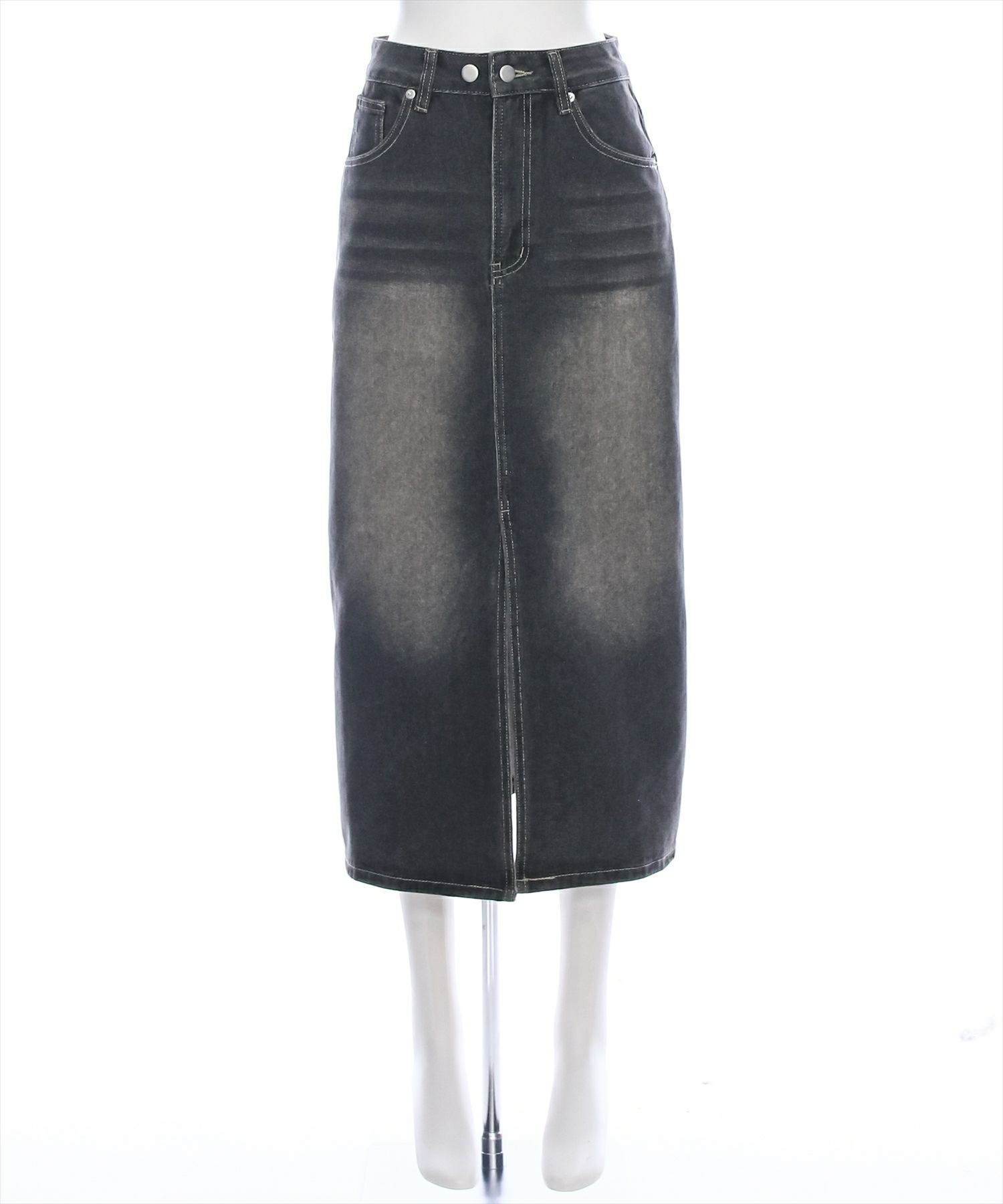 アンスクリアの20SS デニムスカート　ブラック INSCRIRE(アンスクリア) &frasl; ロングスカート&frasl;36&frasl;デニム&frasl;アイボリー&frasl;20SS