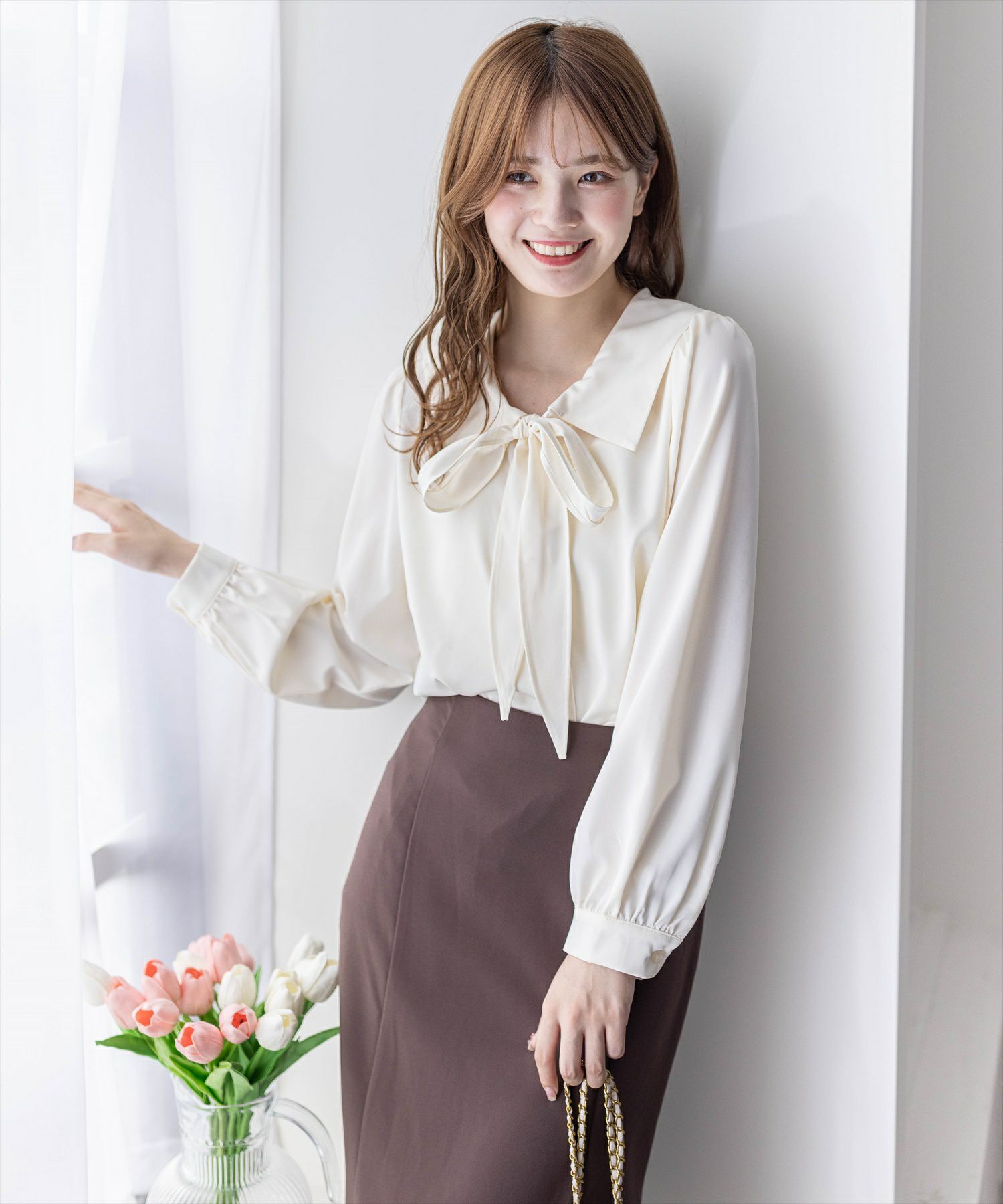 clear セーラーカラー長袖ボウタイブラウス[CL8655] | レディース