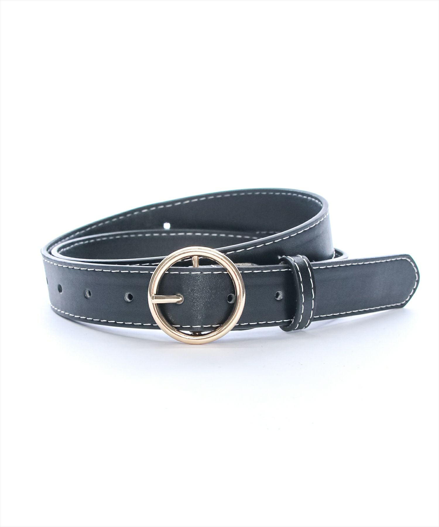 clear ラウンドバックルステッチベルト[CL8828] | レディース