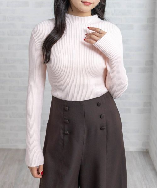 clear≪再入荷≫ハイゲージハイネックニットトップス[CL8388