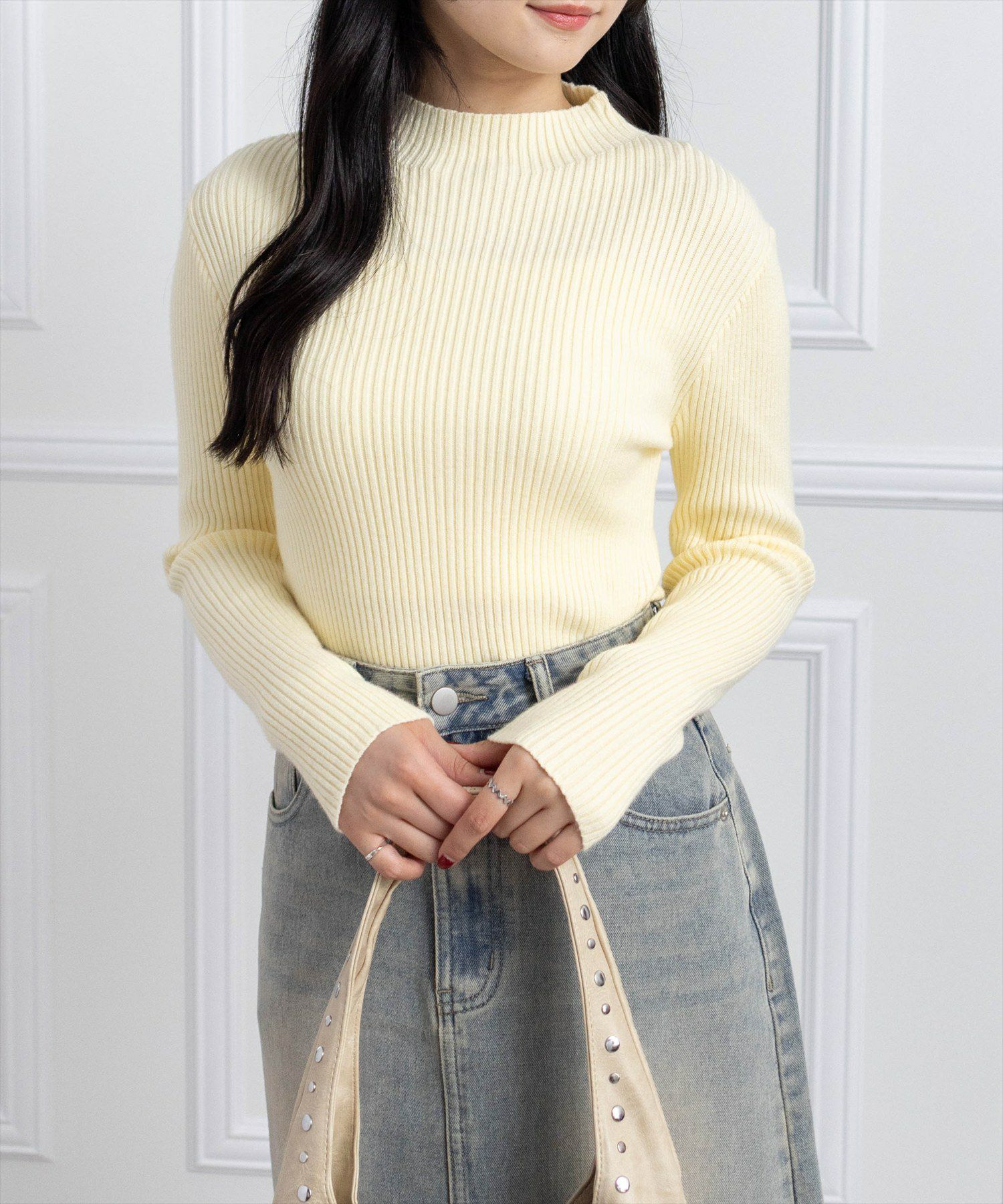 clear≪再入荷≫ハイゲージハイネックニットトップス[CL8388