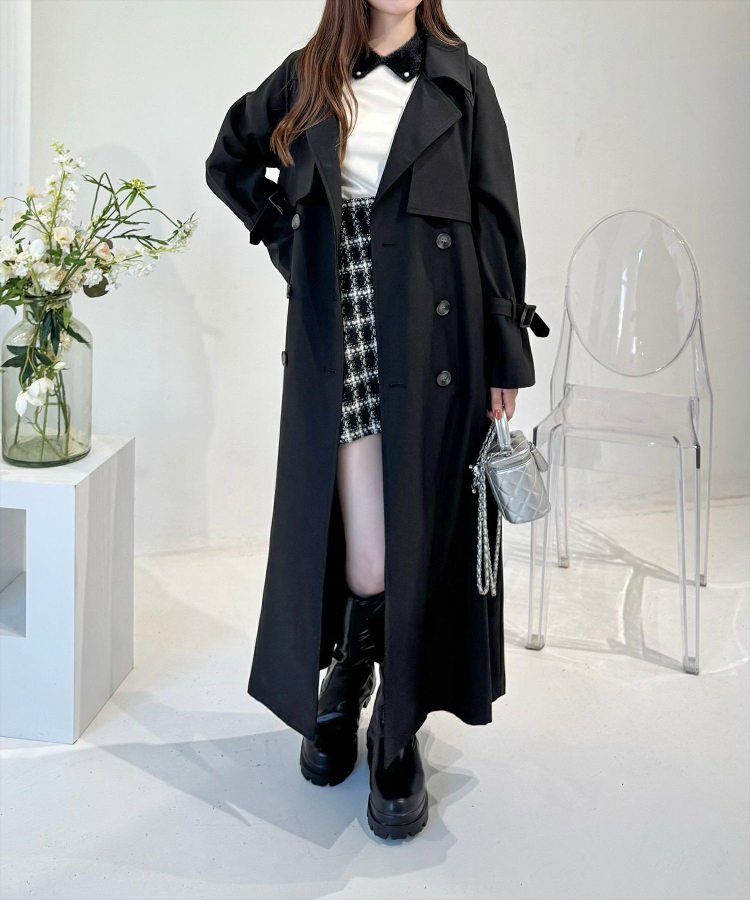 153cm/ブラック着用