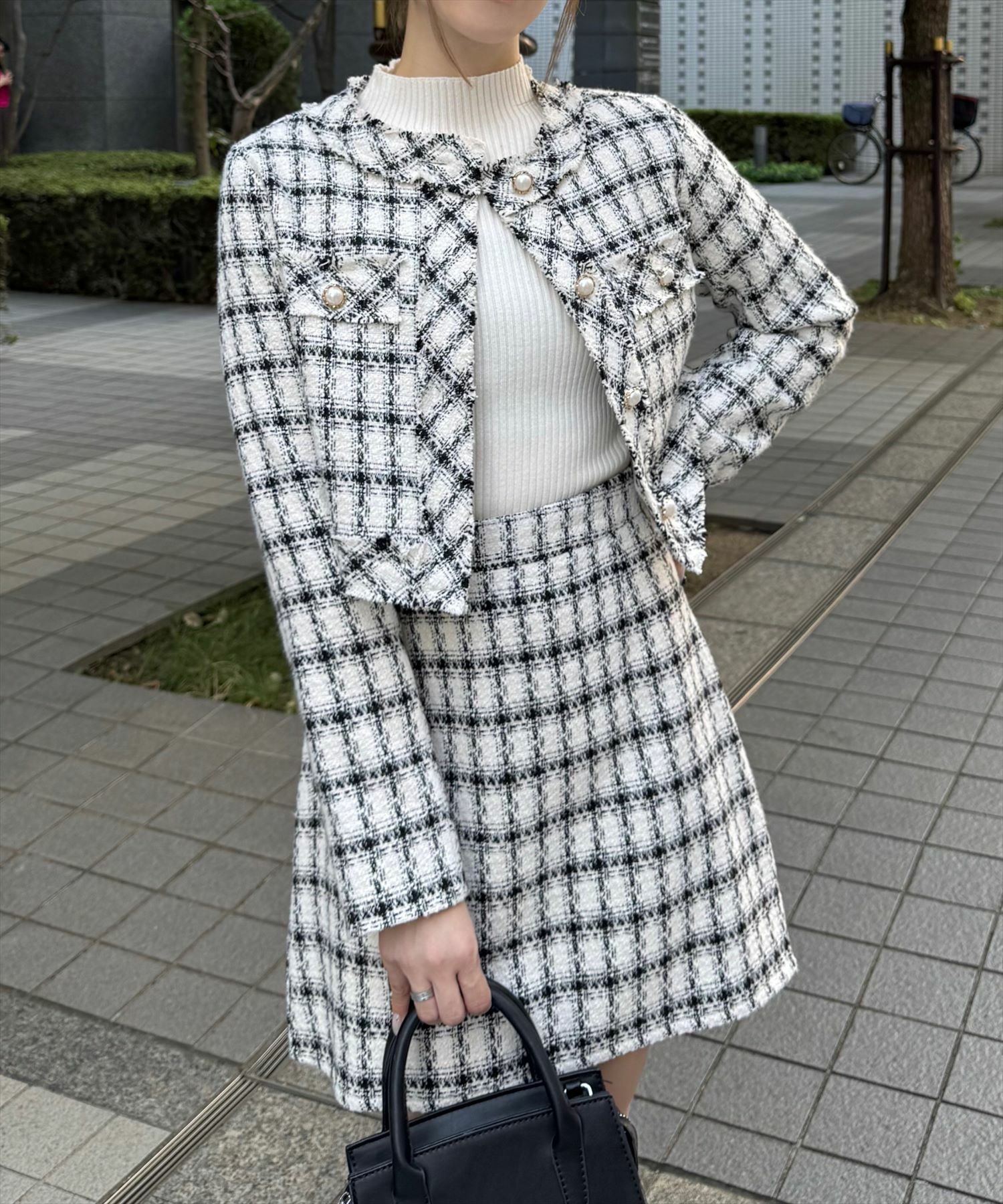 160cm/ホワイト×ブラック着用