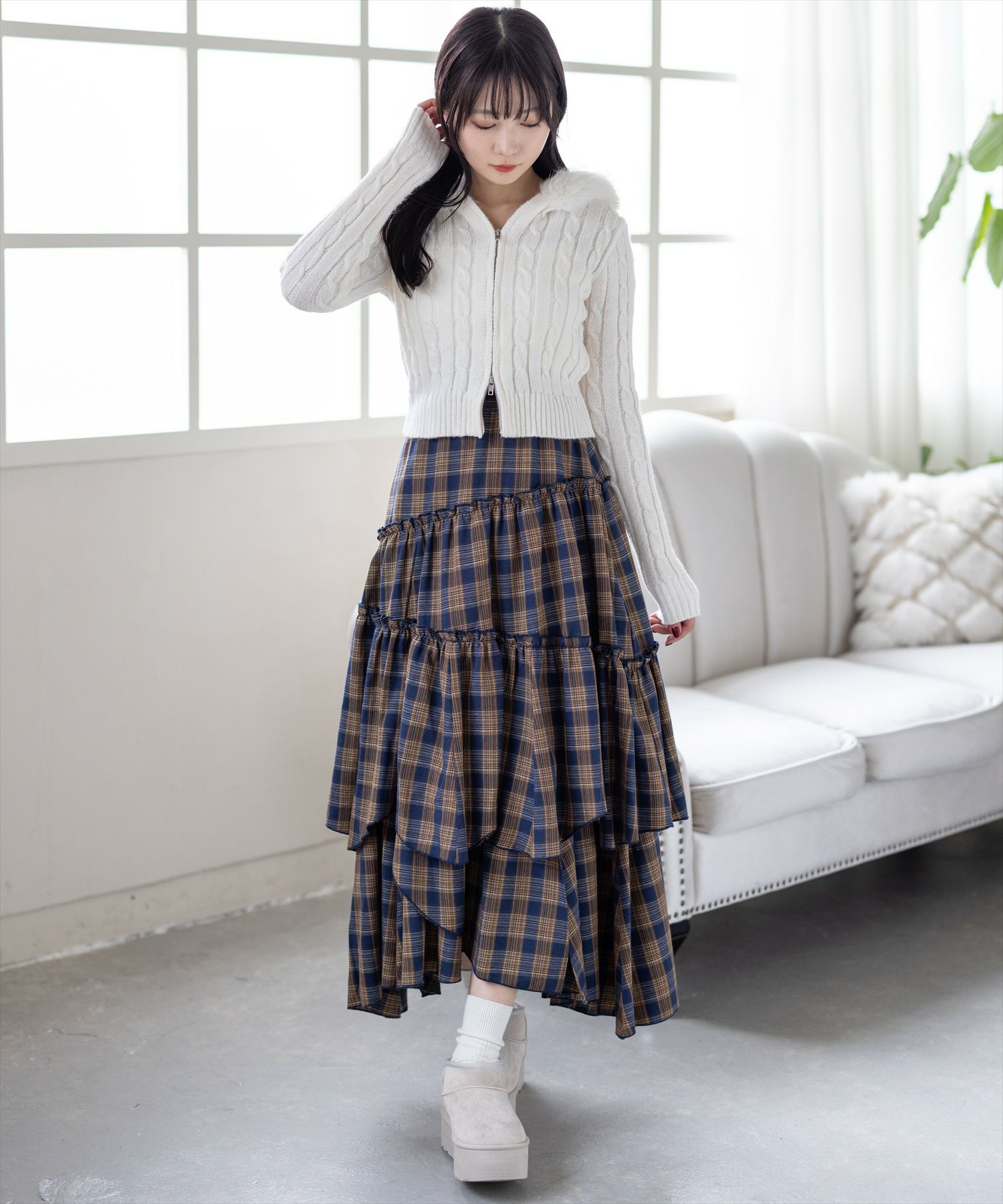 162㎝/ネイビーチェック	