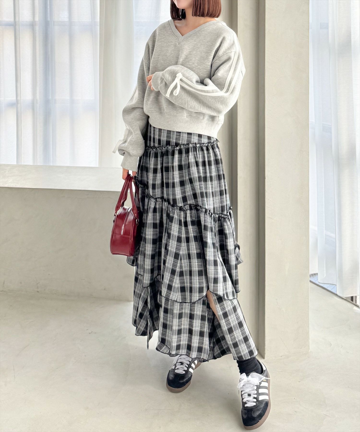 162㎝/ブラック×チェック	