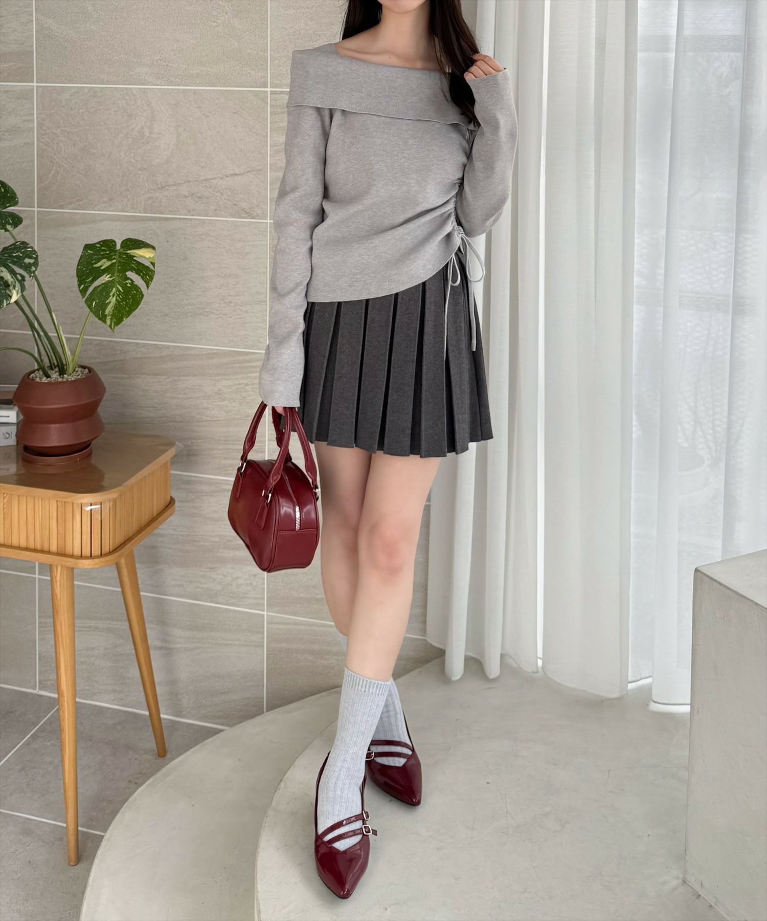 161cm/ライトグレー着用