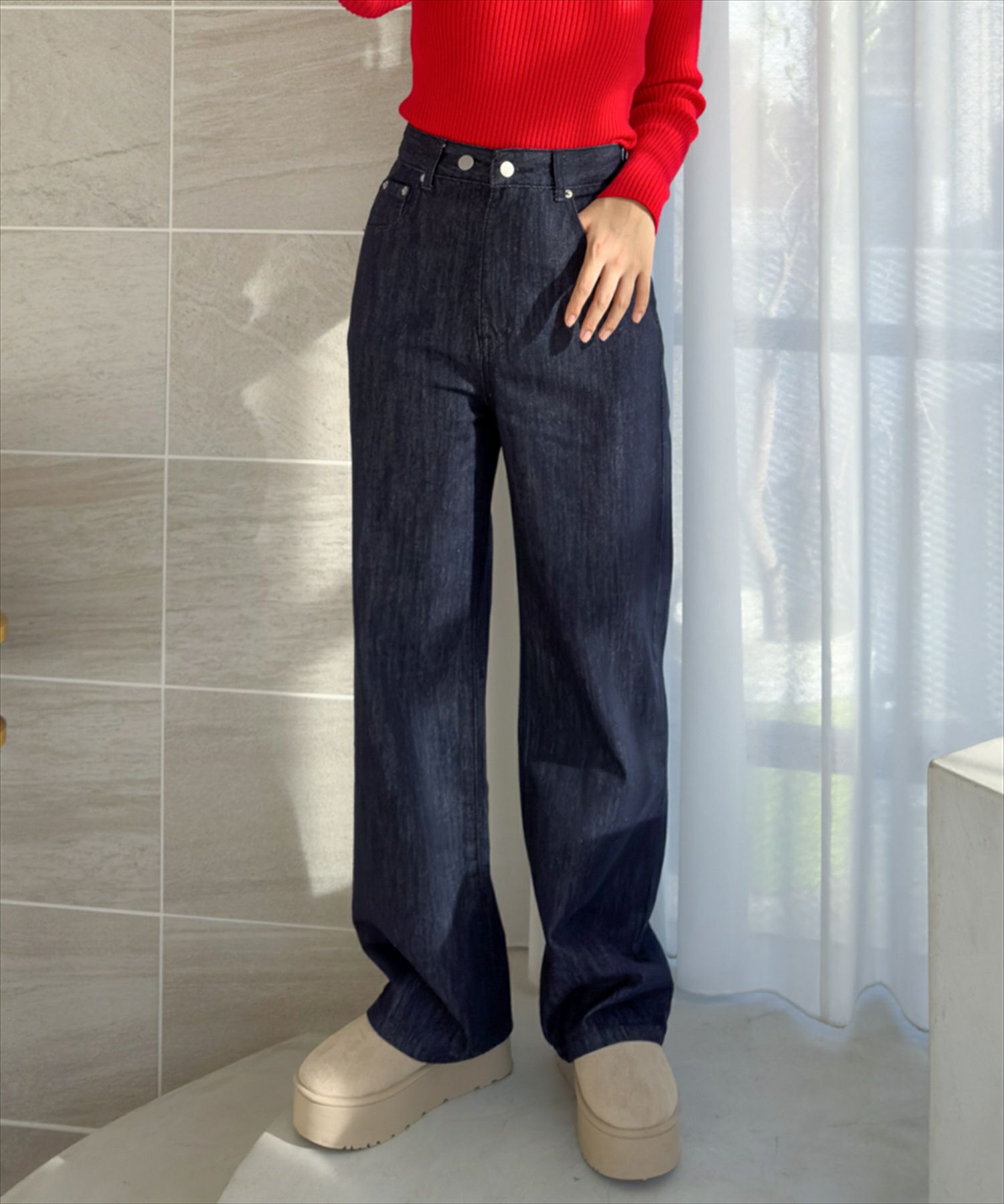 161cm/インディゴ着用