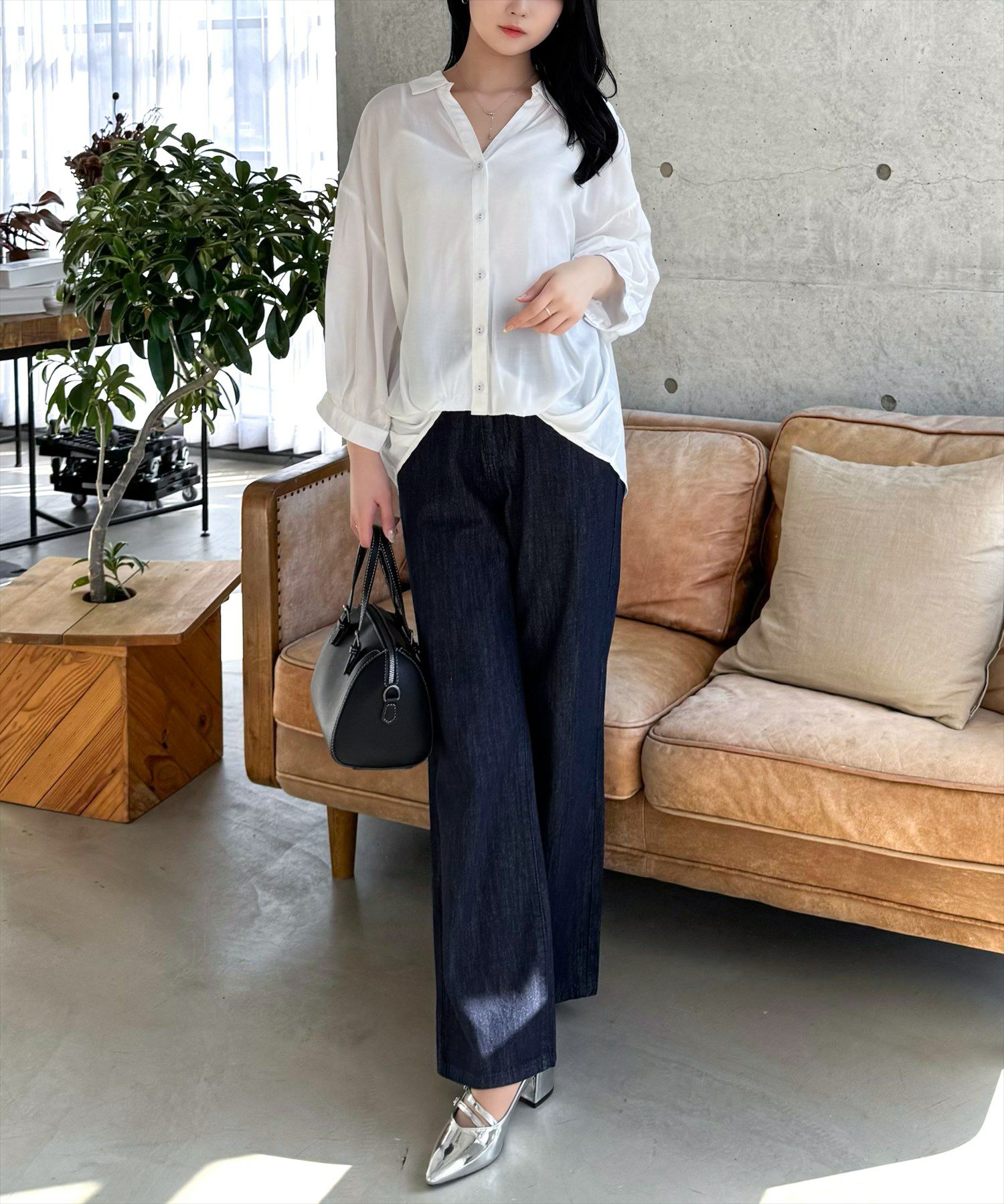 162cm/インディゴ着用