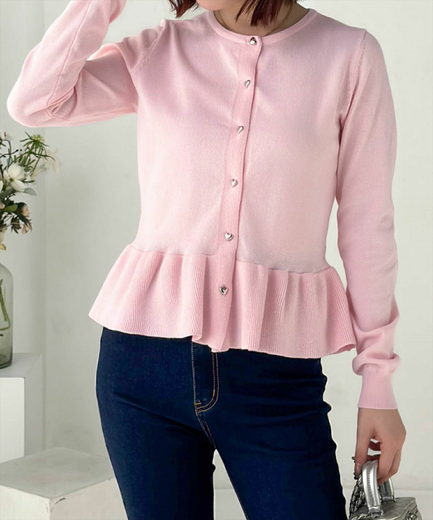 clear ペプラムニットカーディガントップス[CL8973] | レディース