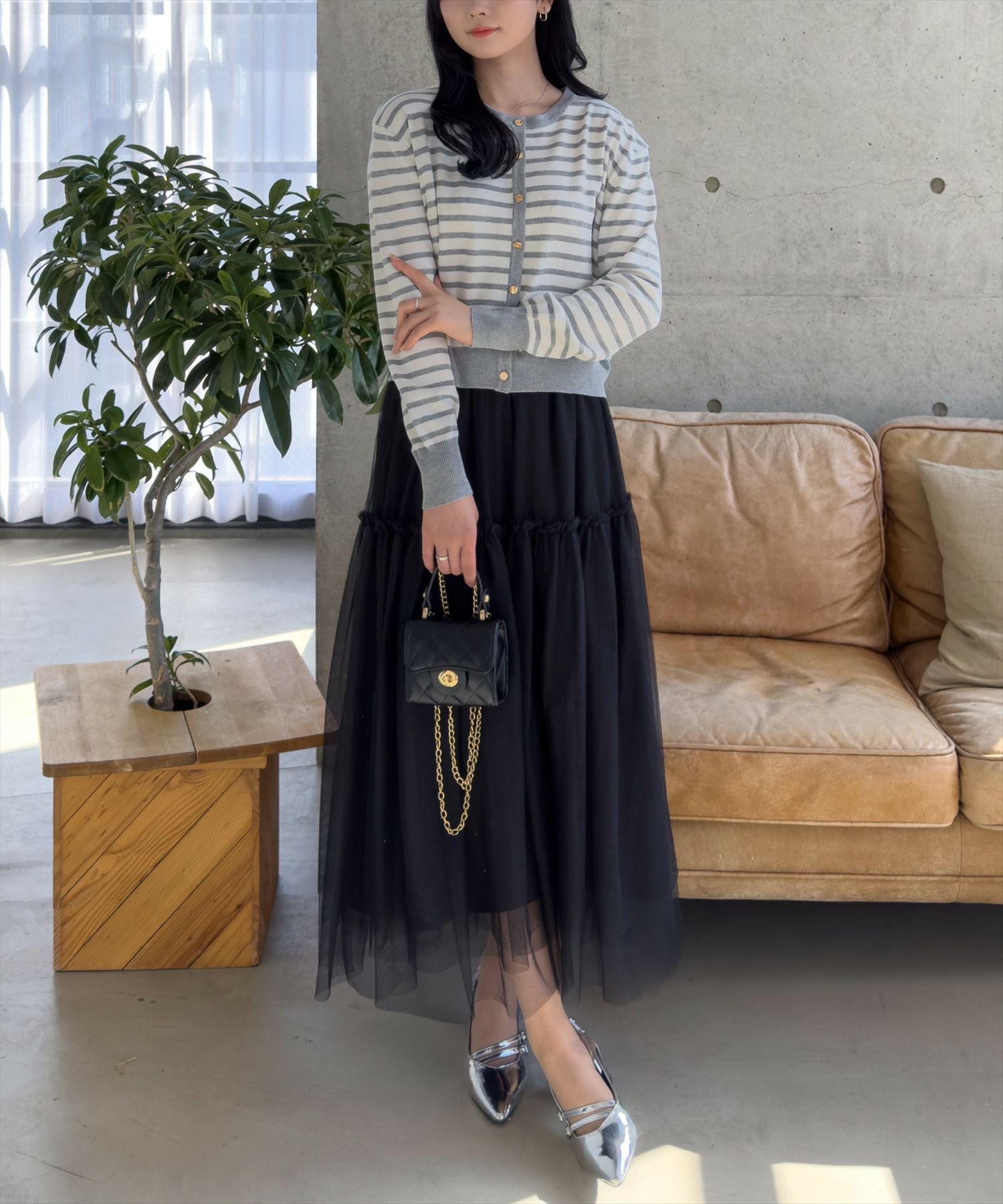 162cm/グレー着用