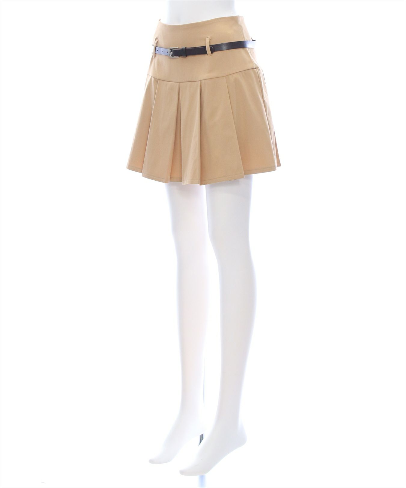 clear ベルト付きボックスプリーツミニスカート[CL8911] | レディース