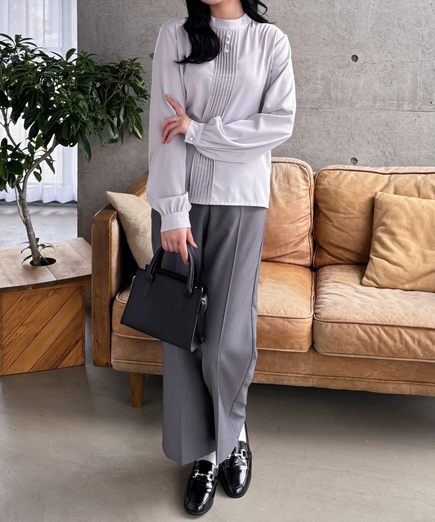 162cm/グレー着用