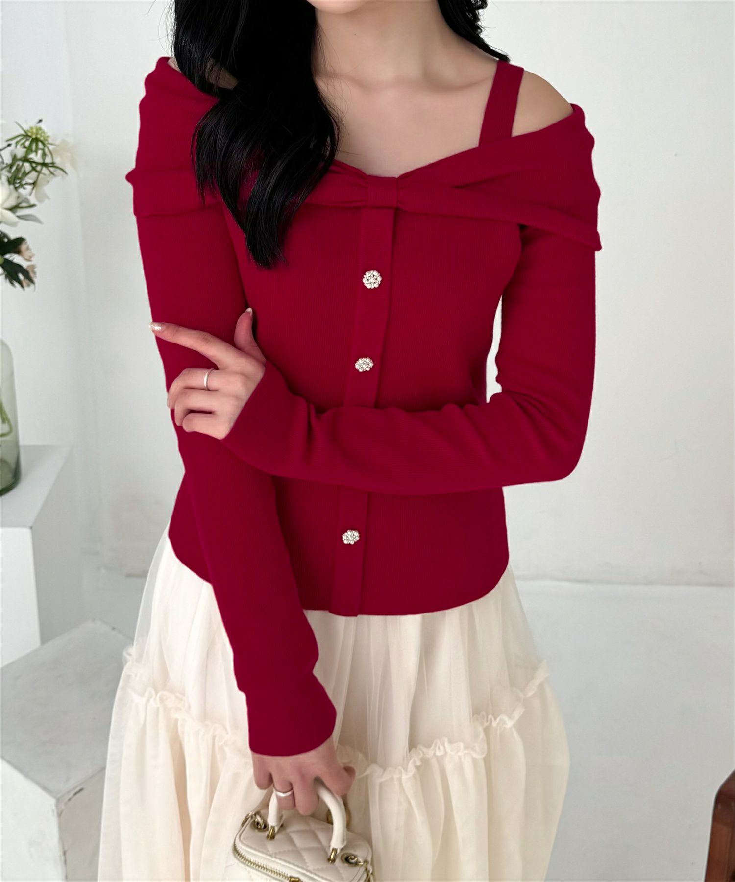 162cm/レッド着用