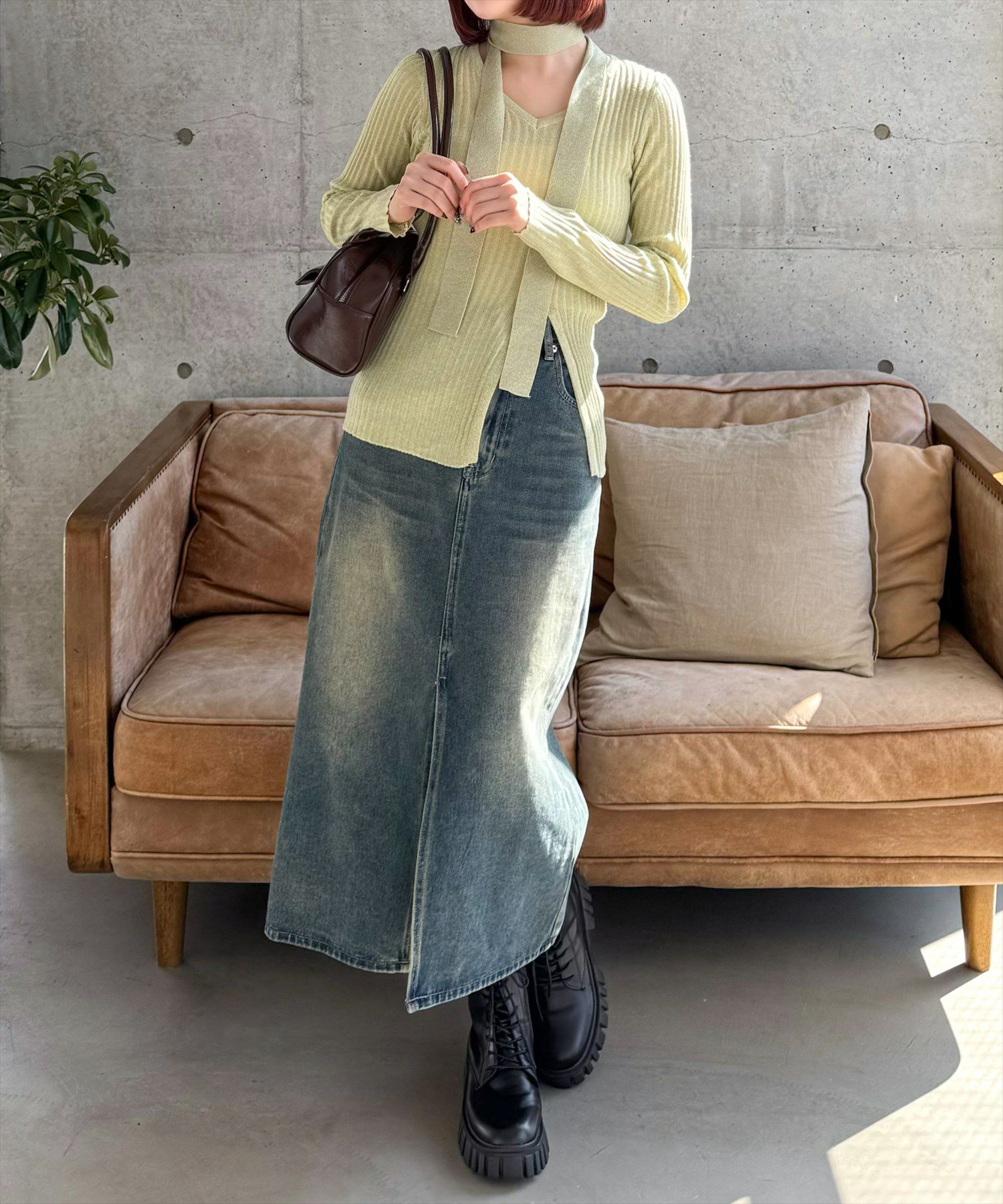 162cm/イエロー着用