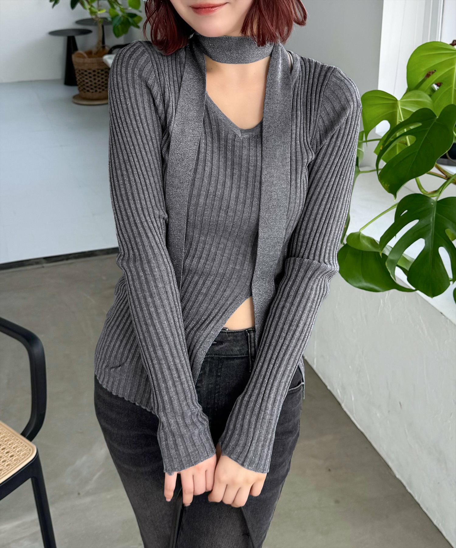 160cm/チャコールグレー着用